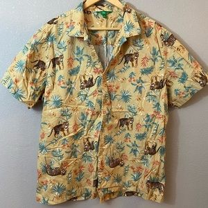 Dip Mens Hawaiian Button Up Shirt XL